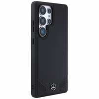 Mercedes Ādas Izliekuma šuves apvalks Samsung Galaxy S25 Ultra - melns