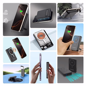 Внешний аккумулятор Wozinsky WLWP-10KA0Y3S 22.5W PD Qi2 10000 mAh, с подставкой, 1x USB-A, 1x USB-C - чёрный