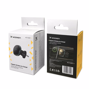 Bezvadu auto lādētājs+turētājs Wozinsky (WCT5-6S2Y) magnētisks (MagSafe 15W) ventilācijas restei melns