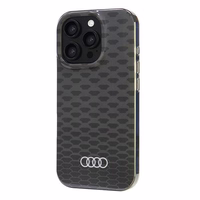 Audi IML Izšuvuma raksts Magnētiskais iPhone 16 Pro 6.3" melns/melns cietais apvalks AU-IMLMIP16P-Q5/D3-BK