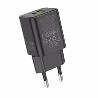 Borofone Sienas lādētājs BN14 Royal GaN - USB + Type C - QC 3.0 PD 30W melns