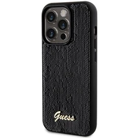 Guess Sequin Script Metal viedtālruņa apvalks iPhone 13 Pro Max - melns