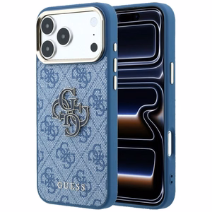 Guess 4G & Big Resin Logo maciņš iPhone 17 Pro Max / 18 Pro Max, gaiši zils