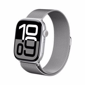 Crong Milano Steel nerūsējošā tērauda siksniņa Apple Watch 44 / 45 / 46 / 49 mm, sudraba krāsā