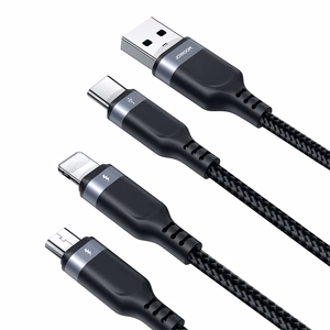Joyroom Multi-Use Series S-A18 3in1 USB-A - Lightning / USB-C / micro USB kabelis 0.3m - melns