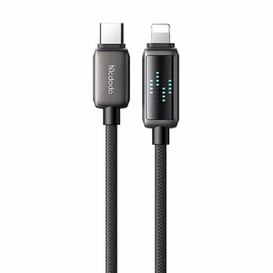 Mcdodo CA-2630 USB-C un Lightning kabelis, 36 W, LED displejs, 1,2 m