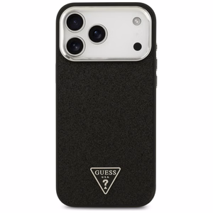 Guess Glitter Triangle Logo MagSafe Чехол для iPhone 17 Pro Max - чёрный