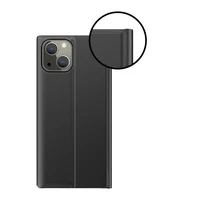 Sleep Case grāmatas tipa apvalks ar viedo logu iPhone 13 mini melns