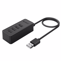 Hub Orico W5P-U2-030 4x USB-A 2.0 30cm - melns