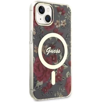 Guess GUHMP14MHCFWSA iPhone 14 Plus 6.7" zaļš/haki cietais apvalks Zieds Magnētiskais