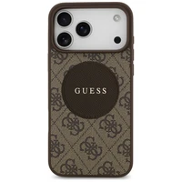 Guess 4G Circle Classic Logo Magnētiskais viedtālruņa apvalks iPhone 17 Pro Max - brūna