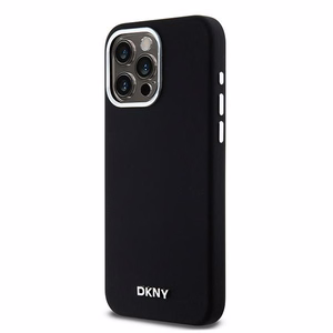 DKNY DKHMP15XSMCHLK iPhone 15 Pro Max6.7" melns maciņš Liquid Silicone Small Metal Logo MagSafe
