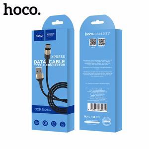 Kabelis USB A uz USB C Hoco 2A 1 m X26 melns un zeltains