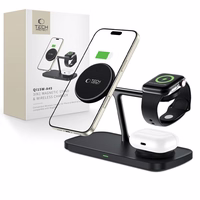 Tech-Protect QI15W-A45 3in1 bezvadu lādētājs ar MagSafe Apple ierīcēm - melns