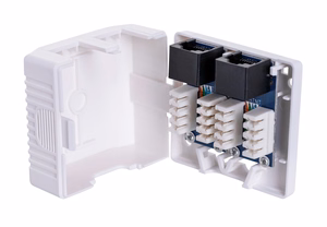 Lanberg OU6-0002-W – Cat.6 virsapmetuma kārba ar 2 RJ-45 ligzdām, balta