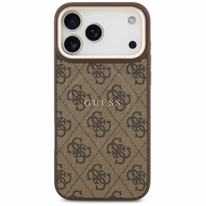 Guess Чехол для iPhone 17 Pro Max совместимый с MagSafe GUHMP17XP4MSEGCW (PU 4G W/ Classic) коричневый