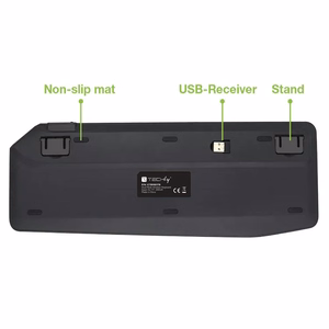 Techly ICTB9801TB tastatūra RF bezvadu + Bluetooth QWERTY US English melna