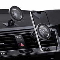 Spigen MFT13 MagSafe automašīnas turētājs pie paneļa vai gaisa atveres – sudraba