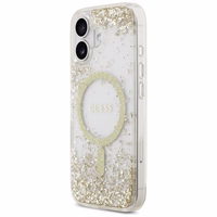 Guess Resin Bottom Glitter Magnētiskais viedtālruņa apvalks iPhone 17 - zelta