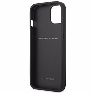 Ferrari FESAXHCP13SBK iPhone 13 mini 5.4" melns/melns cietais apvalks On Track Carbon Stripe