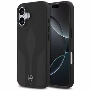 Mercedes ādas The Move magnētiskais viedtālruņa apvalks iPhone 17 - melns