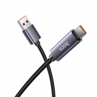 Kabelis USB A uz USB C Hoco 5A ar ekrānu 1 m X112 melns