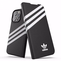 Adidas OR grāmatiņas tipa viedtālruņa apvalks PU iPhone 13 Pro / iPhone 13 – melns un balts