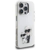 Karl Lagerfeld IML Aquarelle Karl & Choupette & Logo macins iPhone 16 Pro Max - balts