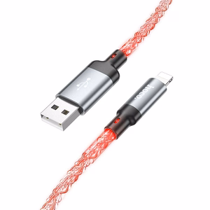 Kabelis USB A uz Lightning Hoco 2,4A 1 m U112 pelēks