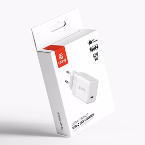Crong Ultra Compact GaN USB-C sienas lādētājs, 45 W PD 3.0, PPS, balts