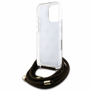 Guess Crossbody Cord 4G Print viedtālruņa apvalks iPhone 16 Pro Max - brūns