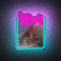 Neon MIRROR LED LOVE YOURSELF tirkīza rozā FMNE01 Forever Light