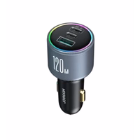 Automašīnas lādētājs Joyroom "JR-CCN07" pelēks 100W (2xPD / 1xQC3.0) + "Type-C / Type-C" 100cm kabelis