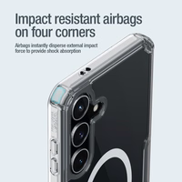 Nillkin Nature Pro bruņots viedtālruņa apvalks ar magnētisko gredzenu Samsung Galaxy S24+ - balts