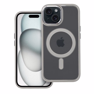COLOR EDGE MAG COVER magnētiskais viedtālruņa apvalks, savietojams ar MagSafe, IPHONE 15, titāna pelēks