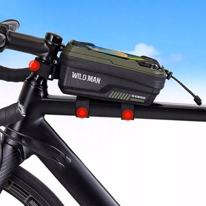 WILDMAN ceļojumu soma velosipēda rāmim ar rāvējslēdzēju 1L (4"-7") GX200 zaļš