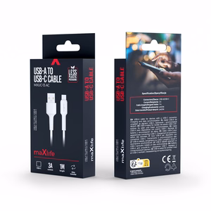 Maxlife MXUC-13 kabelis USB-A - USB-C 1,0 m 3,0A balts