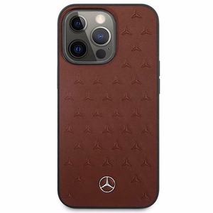 Mercedes MEHCP13LPSQRE iPhone 13 Pro / 13 6.1" sarkans maciņš Leather Stars Pattern