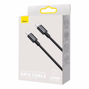 Baseus kabelis Superior PD USB-C - USB-C 1,0m melns 100W