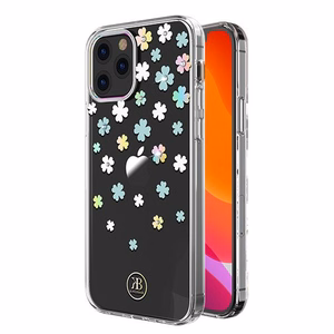 Kingxbar Lucky Series case decorated with original Swarovski crystals iPhone 12 mini transparent (Clover)