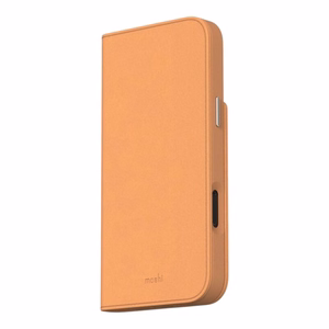 Moshi Overture MagSafe vāciņš ierīcei iPhone 16 Pro, ar noņemamu vegāniskās ādas maku, “Caramel Brown” krāsā