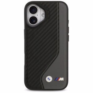 BMW viedtālruņa apvalks IPHONE 17, savietojams ar MagSafe BMHMP17S25PCCSCAK (PU oglekļa logotips) antracīta