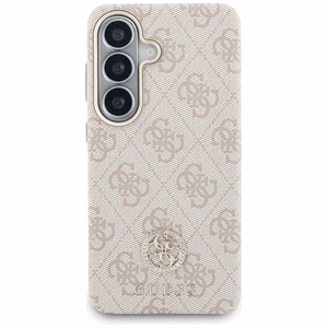 Guess maciņš 4G Rhinestone Round Logo MagSafe priekš Samsung Galaxy S26 Plus rozā