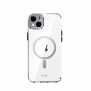 Moshi iGlaze vāciņš ierīcei iPhone 14 Plus, saderīgs ar MagSafe, caurspīdīgs ar “Meteorite Gray” krāsas detaļām