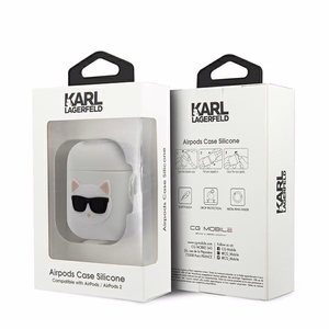 Karl Lagerfeld silikona Choupette maciņš AirPods 1/2 balts