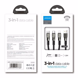 USB kabelis Joyroom 3in1 sarkans 130cm (līdz 3.5A / 480 mbps)