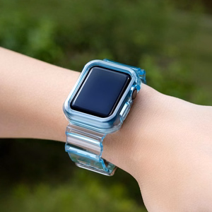 Silicone Band Strap Bracelet Case Strap Light Set for Apple Watch 38mm - Blue