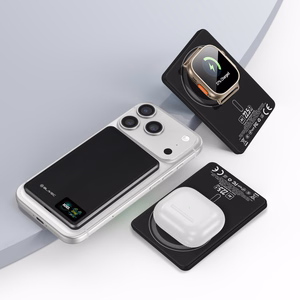 Blavec Внешний аккумулятор 5000mAh BJ-03 Ultra Slim 7,8mm - Type C - 22,5W магнитный MagSafe 3 в 1 (PBBJ03-MC5B) чёрный алюминий