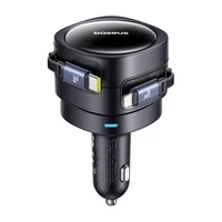 Baseus Enjoyment Max automašīnas lādētājs ar USB-C+Lightning kabeļiem 60W melns