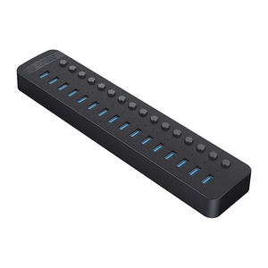 Orico CT2U3-16AB centrmezgls 16x USB-A 3.0 ar slēdžiem melns